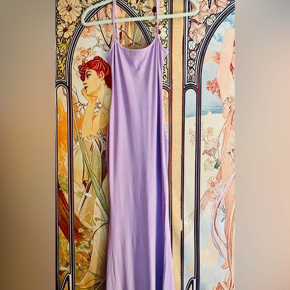 SKIMS Soft Lounge Long Slip Dress Sugar Plum Maxi Length Size Large NWT - Picture 3 of 10